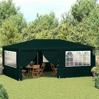Feesttent – Partytent – Paviljoen – Tuintent – Overkapping – 4x6 Meter – Waterdicht Polyester 90 g/m² – Inclusief Zijwanden – Groen