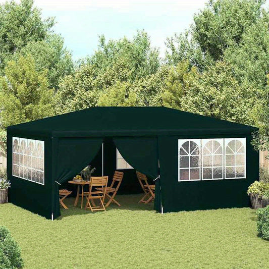Feesttent – Partytent – Paviljoen – Tuintent – Overkapping – 4x6 Meter – Waterdicht Polyester 90 g/m² – Inclusief Zijwanden – Groen
