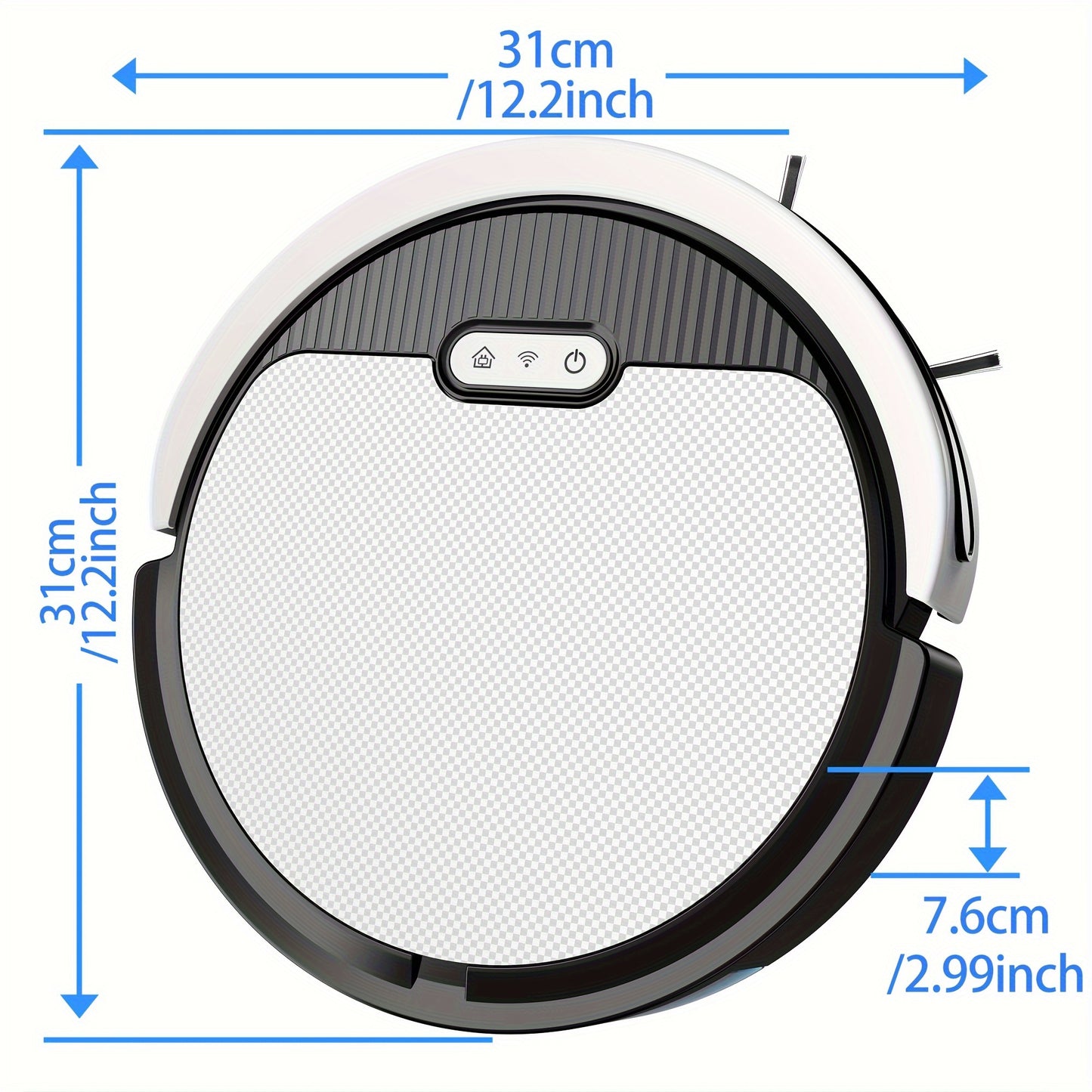 Robot Vacuum, 4000Pa Strong Suction, 2.4G WiFi/APP/Alexa, 120 Min Runtime, Self-Charging Robotic Vacuum Cleaner, Slim, Quiet, 4 Cleaning Modes Ideal for Pet Hair, Hard Floors, Black White