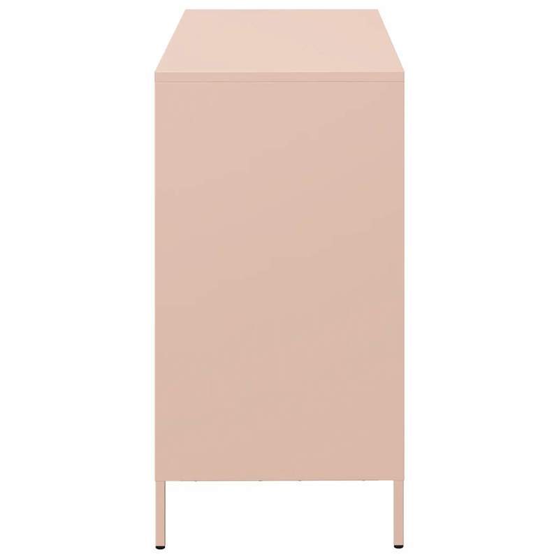 Sideboard – Dressoirkast – Opbergkast – Buffetkast – Side Table – Roze – Koudgewalst Staal – Compact Formaat 101,5x39x73,5 cm