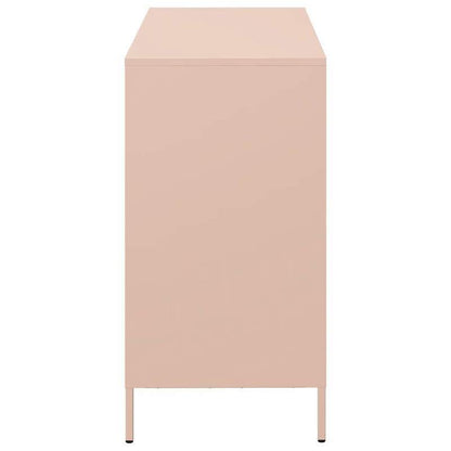 Sideboard – Dressoirkast – Opbergkast – Buffetkast – Side Table – Roze – Koudgewalst Staal – Compact Formaat 101,5x39x73,5 cm