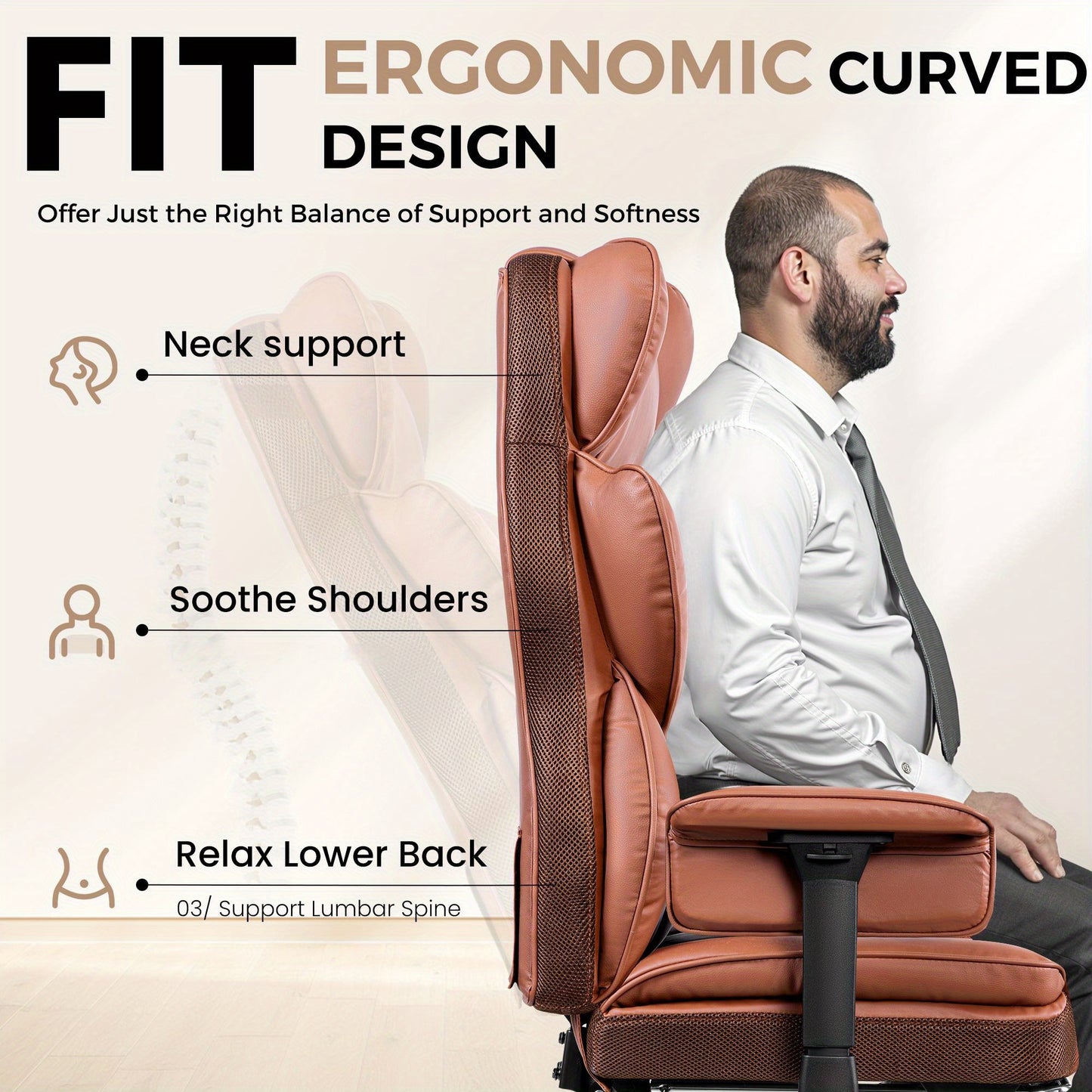 Bureaustoel – Kantoorstoel – Werkstoel – Bureaufauteuil – Bureaustoel Met Voetensteun – Ergonomische Hoge Rugleuning – Stevig Carbon Stalen Frame – PU Leer – Grijs