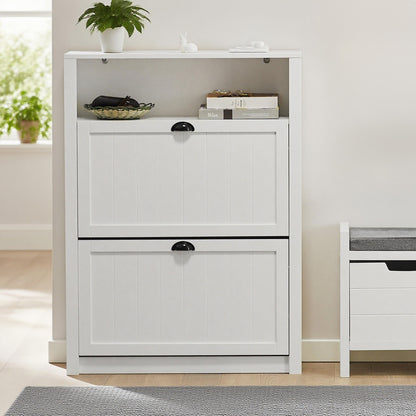 Schoenenkast – Schoenenrek – Schoenenopberger – Opbergkast – Halmeubel – Compact 80x24x110 cm – MDF Met 2 Laden En Extra Opbergruimte