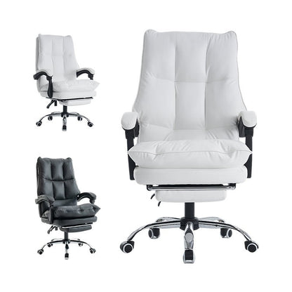 Bureaustoel – Office Chair – Gamestoel – Draaistoel – Bureaukruk – Ergonomisch Design – Verstelbare Hoogte & Lendensteun – Flip-up Armleuningen – Wit – Stille Wielen – Verbreding & Verbeterd Zitcomfort