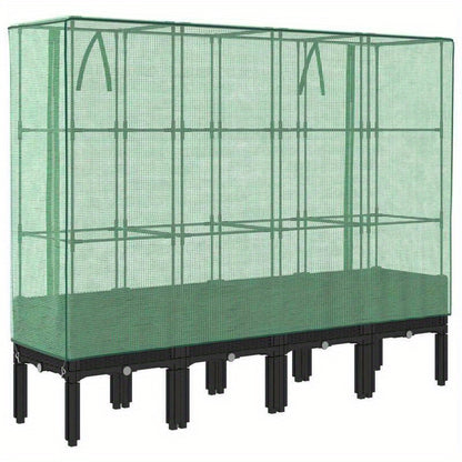 Plantenbak verhoogd met kashoes 160x40x140cm rattanlook