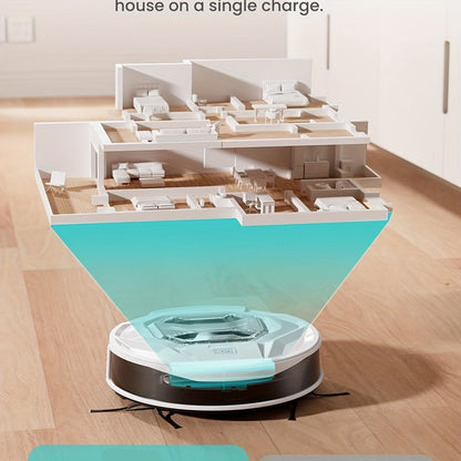 Robotstofzuiger – Robotstofzuiger Met Dweilfunctie – Automatische Stofzuiger – Dweilrobot – Saugroboter – 6000Pa Zuigkracht – 240 Min Batterijduur – Wit