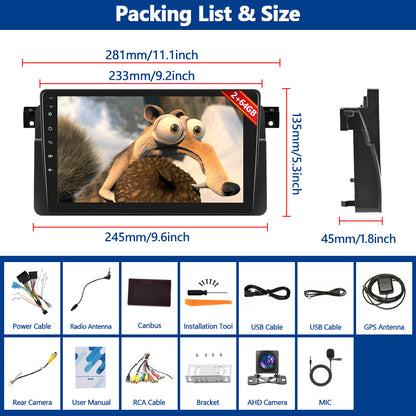 Android 15 Car Stereo – Autoradio – Multimedia Systeem – Navigatie Systeem – Touchscreen Radio – 9 Inch HD IPS Scherm – Draadloze CarPlay & Achteruitrijcamera