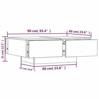 Salontafel – Bijzettafel – Woonkamer Tafel – Ontvangsttafel – Houten Tafel – Stevig En Duurzaam – 90x60x31 cm – Sonoma Eikenkleur