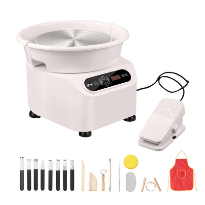 Draaibank Keramiek – Pottenbakkersschijf – Boetseerschijf – Pottenbakkersmachine – Keramiekschijf – 28 cm Schijf – 450W Elektrisch Met Voetpedaal & LCD Touchscreen