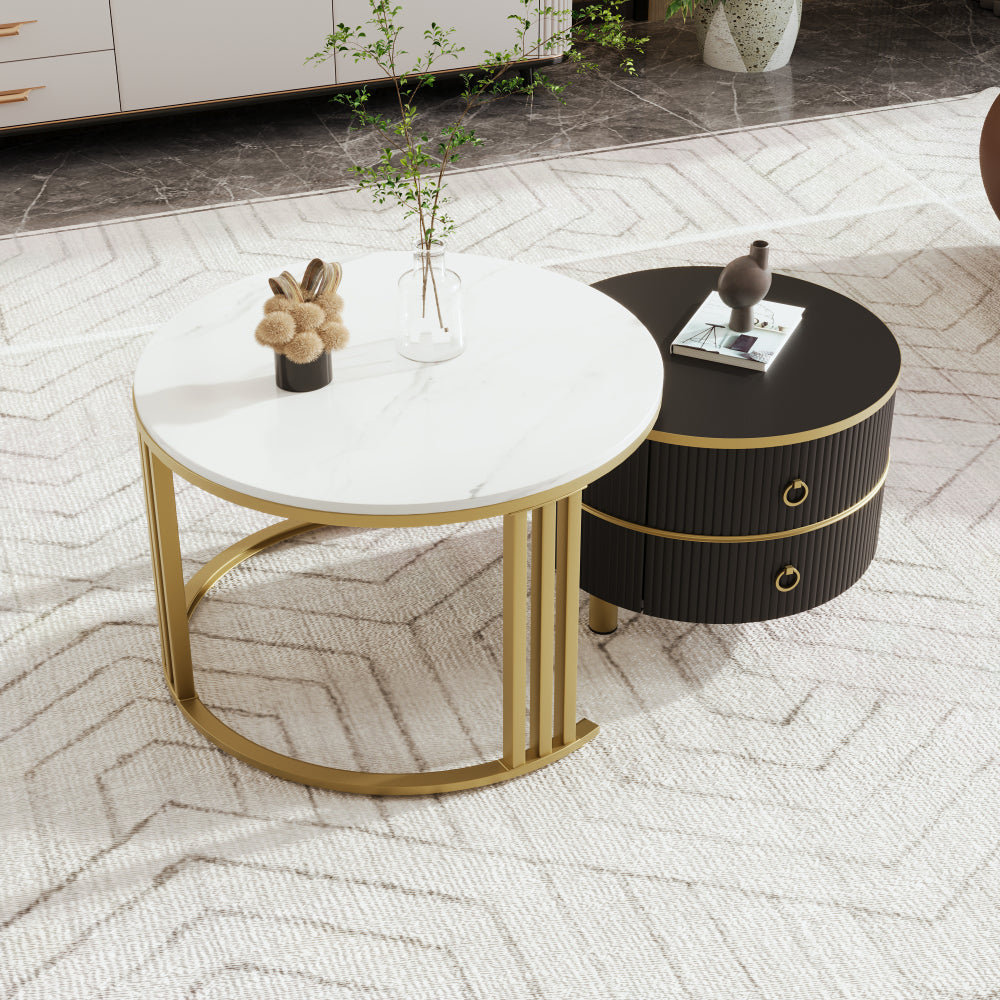 Uitschuifbare Tafel – Bar Tafel – Keukentafel – Koffietafel – Eettafel – 360° Draaibaar – Mat Zwart Metalen Frame