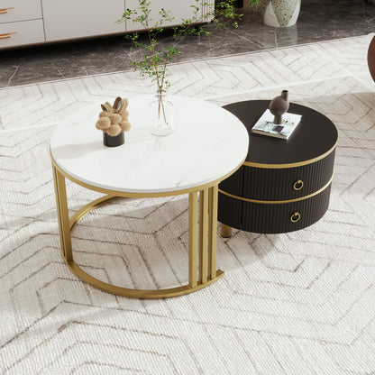 Uitschuifbare Tafel – Bar Tafel – Keukentafel – Koffietafel – Eettafel – 360° Draaibaar – Mat Zwart Metalen Frame