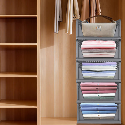 10pcs Clothing Storage Box Set, 33*42*90cm Foldable Clothing Organizer, Stackable Clothing Storage Unit, Mounted Closet Systems, Wardrobe Management, Space Saving Storage, Mounted Closet Organizer, Stackable Storage Unit, Fun