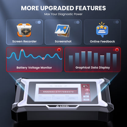 OBD2 Scanner – Auto Diagnose Tool – Foutcode Lezer – Motordiagose – ABS Scanner – Volledige Systeemdiagnose – Olie Reset Functie – Touchscreen Bedieningsinterface