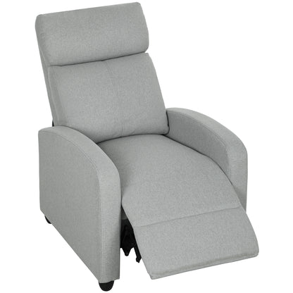 Relaxstoel – Verstelbare Stoel – Fauteuil – Lounge Chair – Relaxfauteuil – Lichtgrijs – Verstelbare Rugleuning 135° – Uitschuifbare Voetensteun