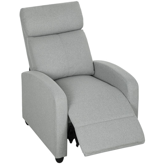 Relaxstoel – Verstelbare Stoel – Fauteuil – Lounge Chair – Relaxfauteuil – Lichtgrijs – Verstelbare Rugleuning 135° – Uitschuifbare Voetensteun
