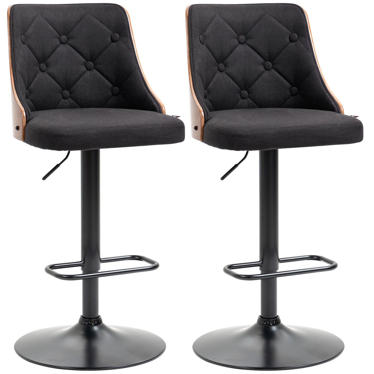 Barstoel – Barkruk – Barstoelen – Barkrukken – Keukenstoel – Verstelbare Hoogte 64-85,5 cm – 360° Draaibaar Met Voetsteun