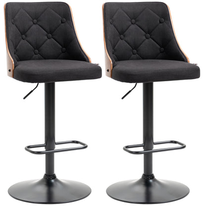 Barstoel – Barkruk – Barstoelen – Barkrukken – Keukenstoel – Verstelbare Hoogte 64-85,5 cm – 360° Draaibaar Met Voetsteun