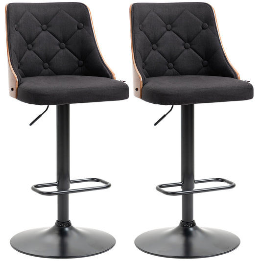 Barstoel – Barkruk – Barstoelen – Barkrukken – Keukenstoel – Verstelbare Hoogte 64-85,5 cm – 360° Draaibaar Met Voetsteun