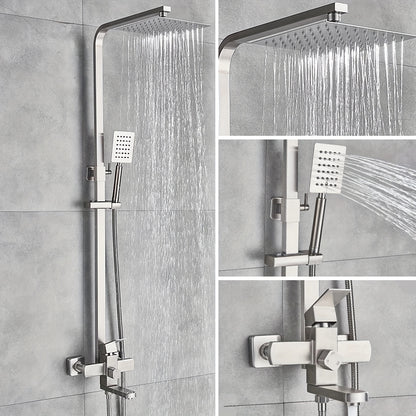 Brushed Golden Shower Set Rain Shower Shower Set Shower Panel Shower Panel Shower System With Handheld Shower Bathtub Taps