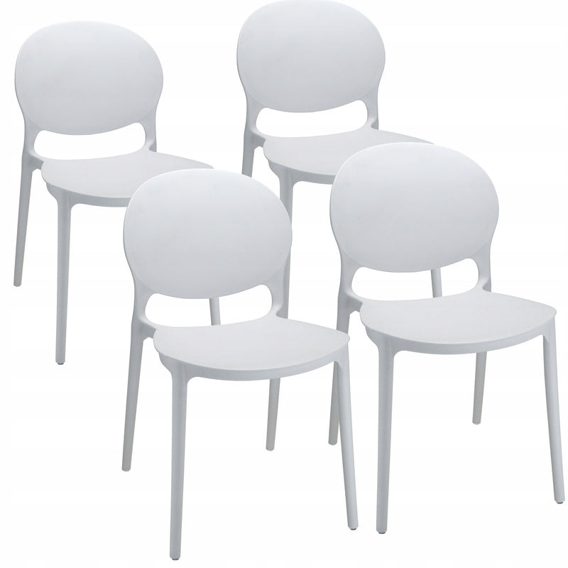 Stoel – Eetkamerstoel – Bureaustoel – Tuinstoel – Kunststof Stoel – Weerbestendig Polypropyleen – Set Van 4 – Max. 120 kg Draagvermogen