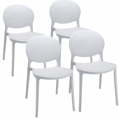 Stoel – Eetkamerstoel – Bureaustoel – Tuinstoel – Kunststof Stoel – Weerbestendig Polypropyleen – Set Van 4 – Max. 120 kg Draagvermogen