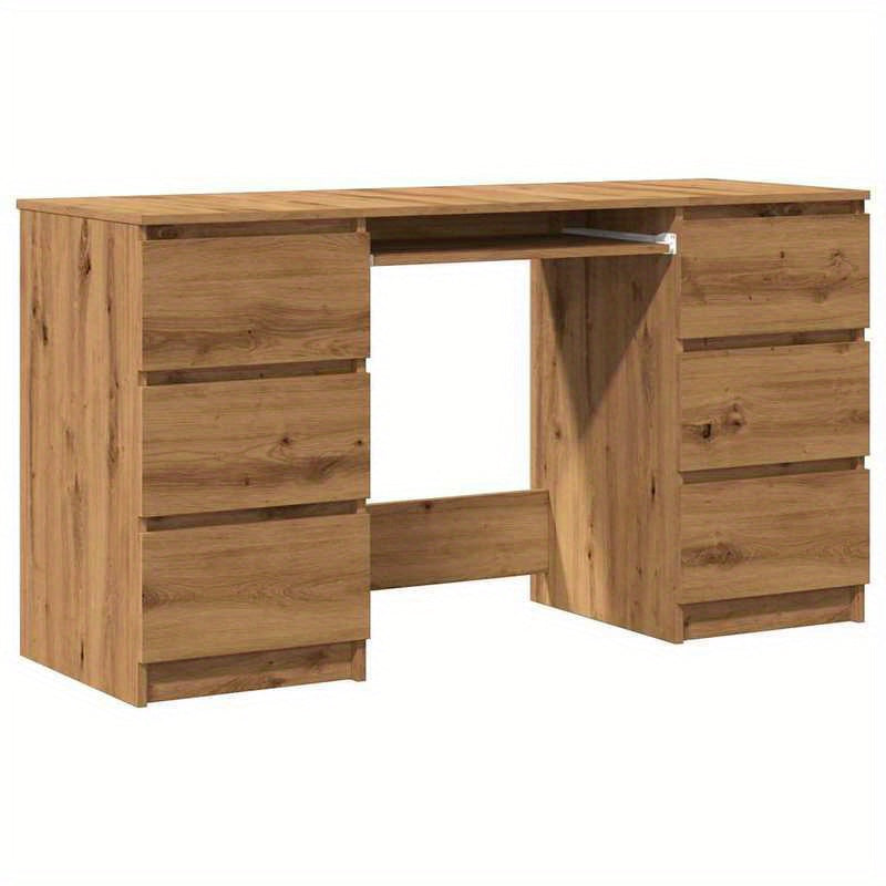 Burea tafel – Computer bureau – Kantoor tafel – Werk bureau – Artisan Eikenhout – 140x50x77 cm – Massief Hout – Stijlvol Design