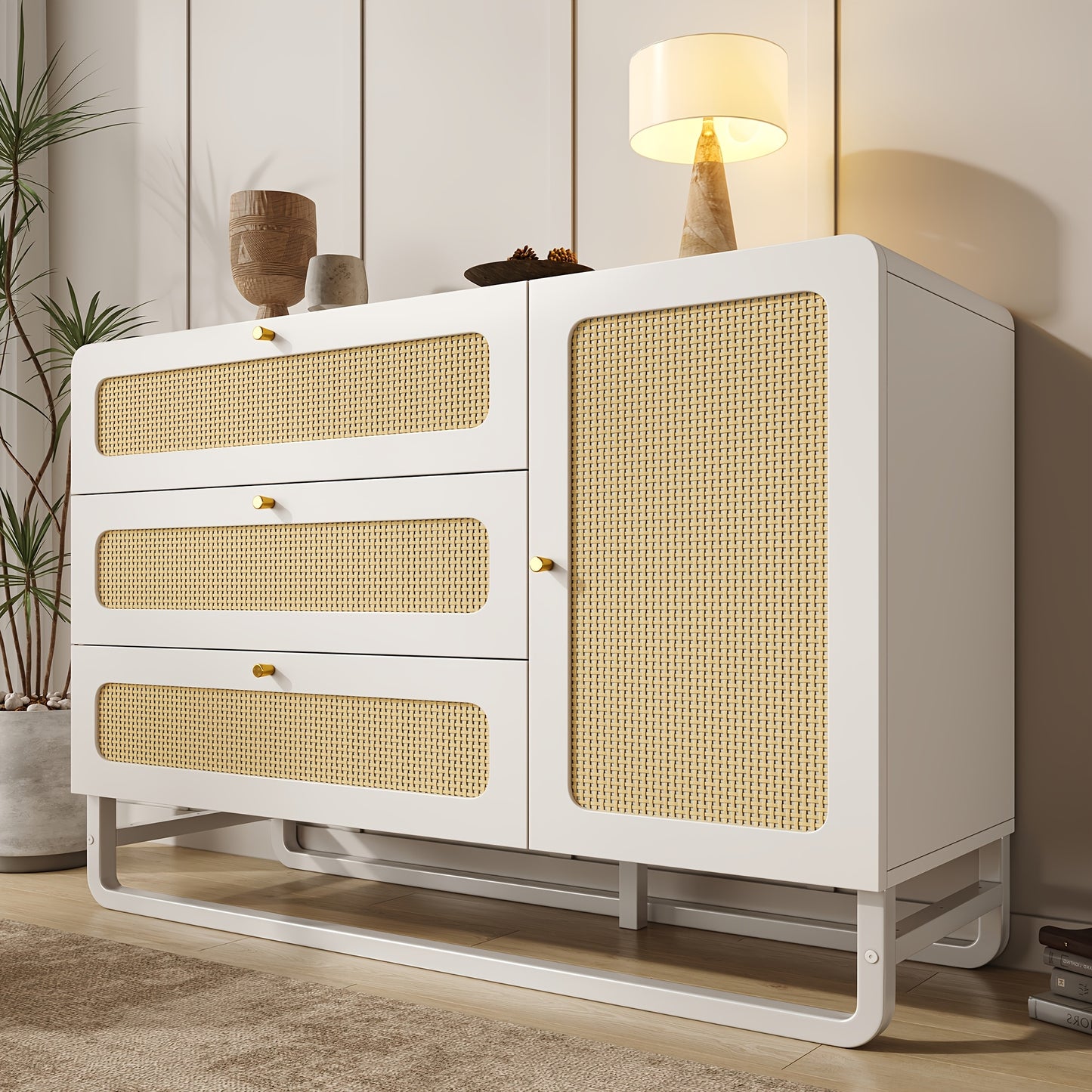 Salontafel – Koffietafel – Woonkamertafel – Tafeltje – Sofa Tafel – Zwart Bamboe – Dubbel Glazen Blad – 2 Ruime Laden – Modern Rechthoekig Design
