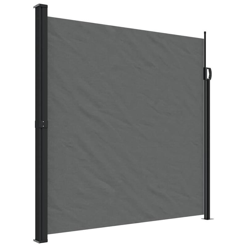Zonnescherm – Zijzeil – Uitschuifbare Zonwering – Patio Overkapping – Schaduwdoek – Antraciet – 200 x 500 cm – Weerbestendig & Verstelbaar