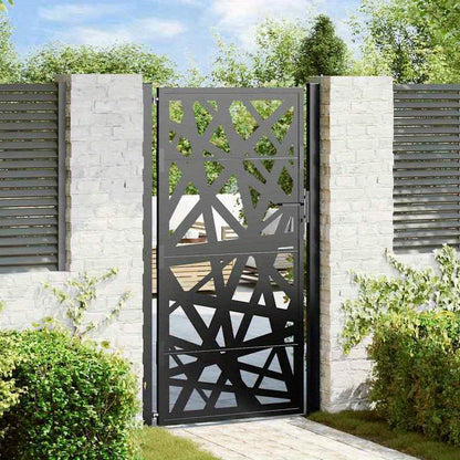 Poort – Tuinpoort – Toegangspoort – Gaaspalenz – Slagpoort – Zwart Stalen Poort – Ingebouwde Verlichting – 105x180 cm