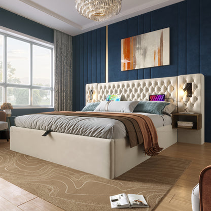 Eenpersoonsbed – Bedbank – Slaapbank – Opbergbed – Logeerbed – Grijs Gestoffeerd – Opbergruimte Onderbed – Lattenbodem – 90x200 cm
