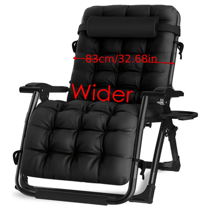 Inklapbare Ligstoel – Ligbed – Recliner – Tuinstoel – Zonnestoel – Verstelbare Rugleuning – Carbonstaal Frame 240 kg Belastbaar – Ademend Polyester Kussen – Zwart
