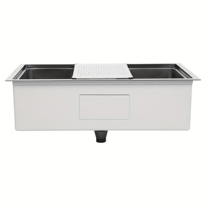 Keukenwerkblad Spoelbak – RVS Spoelbak – Enkele Spoelbak – Onderbouw Spoelbak – Werkstation Spoelbak – Silvery Kleur – Duurzaam Roestvrij Staal – Modern Rechthoekig Design