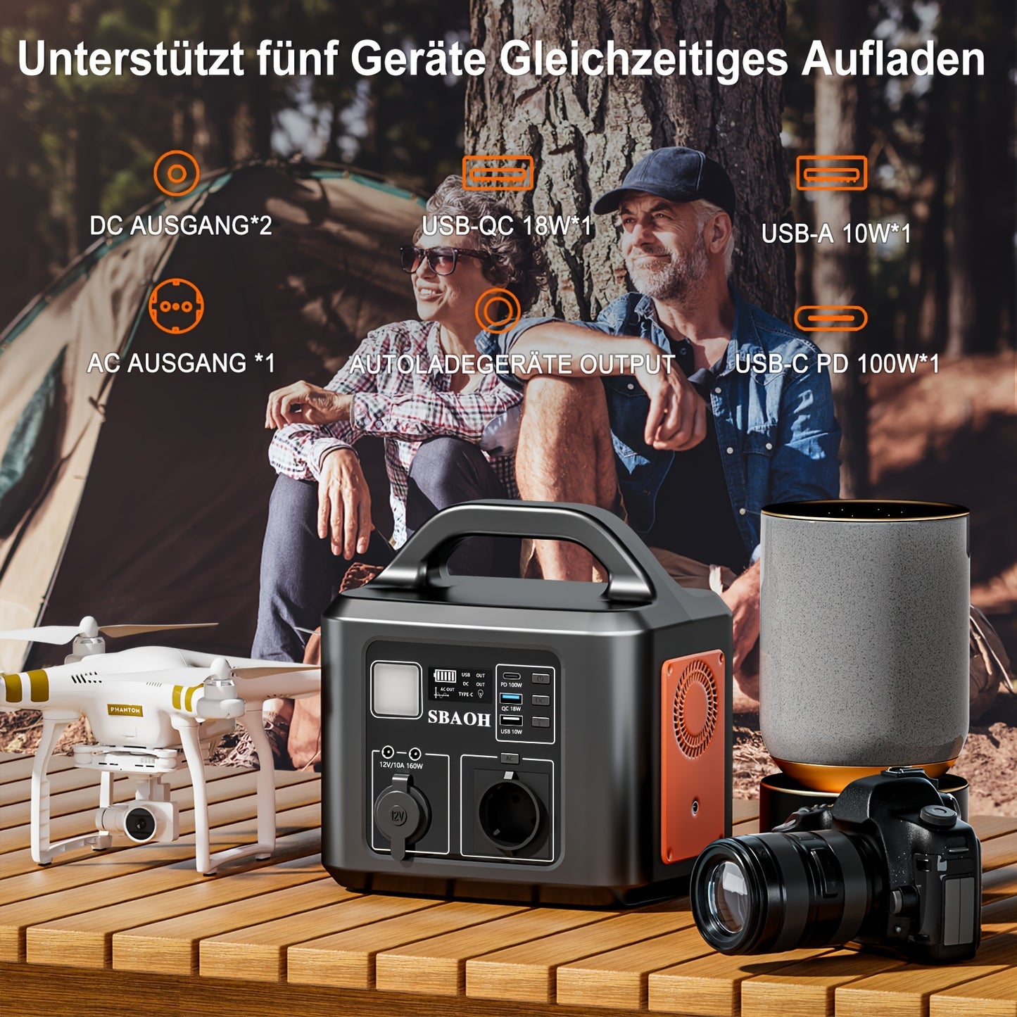 Portable Power Station – Powerbank – Mobiele Batterij – Noodstroomvoorziening – Zakelijke Accu – 600W Vermogen – 538,7Wh Capaciteit