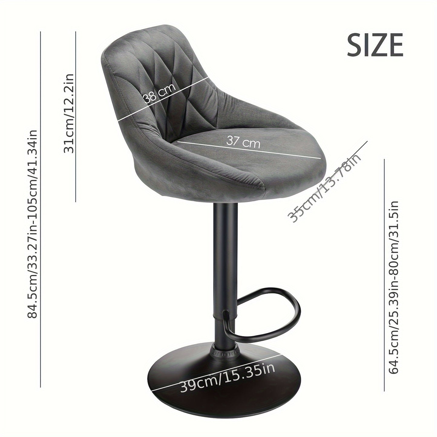 Barkrukken – Barstoelen – Krukken – Zithoogte Verstelbaar – Set van 4 – Velvet Bekleding – Metalen Frame – Ergonomisch Ontwerp – Draaibaar