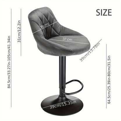 Barkrukken – Barstoelen – Krukken – Zithoogte Verstelbaar – Set van 4 – Velvet Bekleding – Metalen Frame – Ergonomisch Ontwerp – Draaibaar