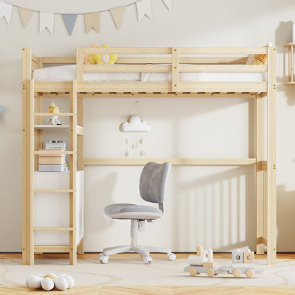 Halfhoogslaper – Hoogslaper – Bedbank – Stapelbed – Bedframe – Met Veiligheidsladder & Opberglades – Metaal Frame 90x200 cm – Ruimtebesparend & Stevig