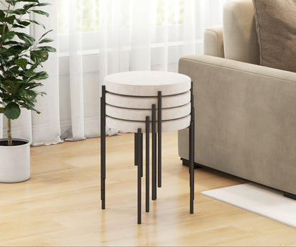 Eetkamerstoelen – Stapelbare Stoelen – Keukenstoelen – Krukken – Zitmeubilair – Set Van 4 Beige – Ruimtebesparend Ontwerp – Stevig Metalen Frame