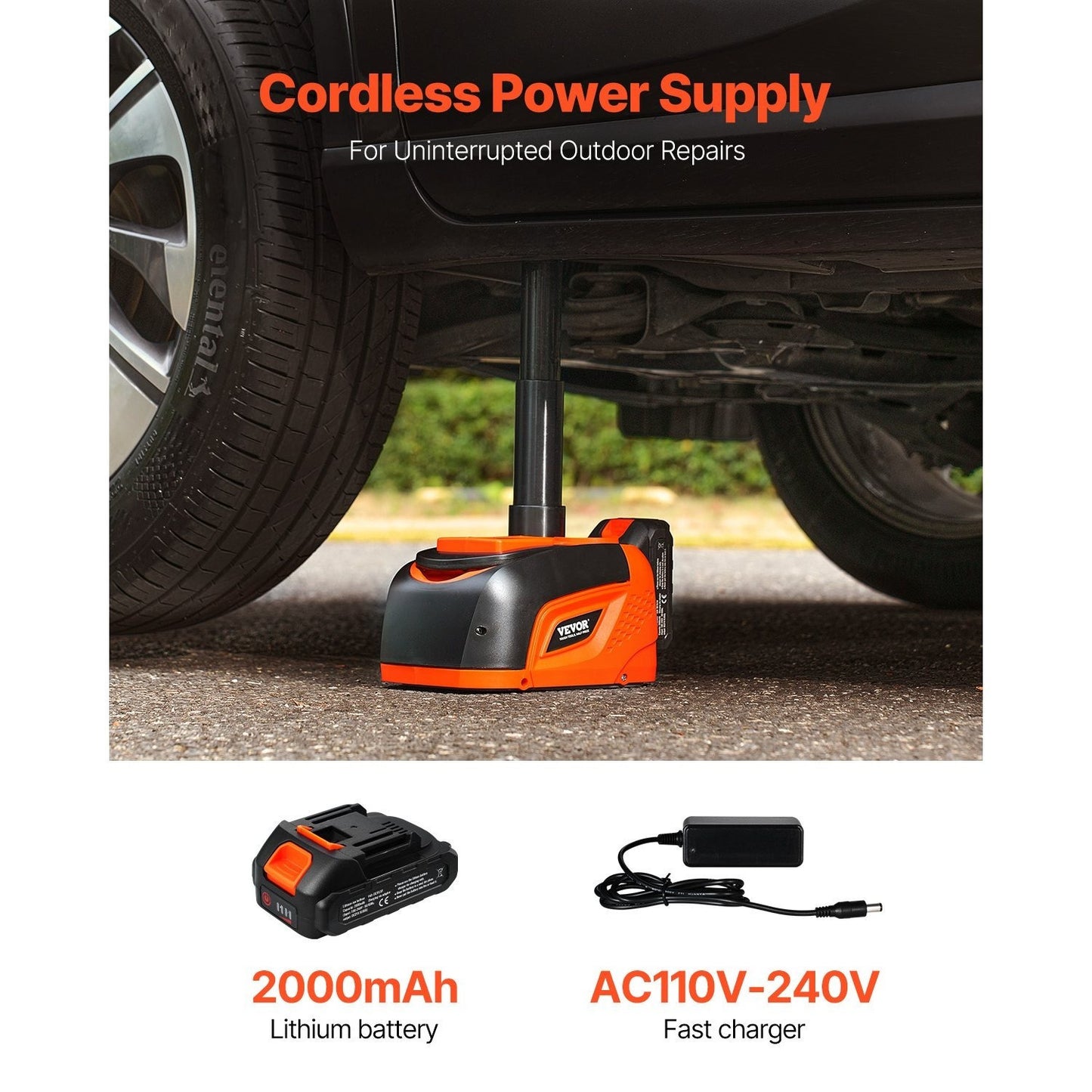 Elektrische Autokrik – Auto Krik – Hydraulische Krik – Draagbare Krik – 5 Ton Autokrik – Draadloos Met Afstandsbediening – LED Verlichting & Aluminium