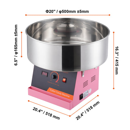 Suikerspinmachine – Suikerspinmaker – Cotton Candy Maker – Suikerspinmachine Elektrisch – Snoepmachine – 1000W Vermogen – Roestvrijstalen Kom