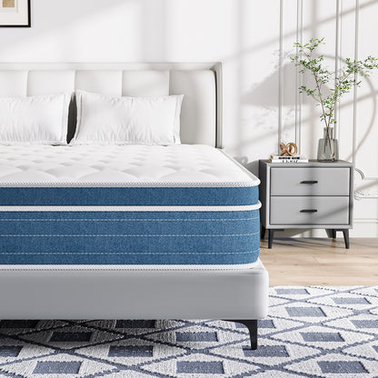 Multilayer Hybrid Queen Mattress - Multiple Sizes & Styles Available Ergonomic Design with Memory Foam and Pocket Spring Medium Firm Feel