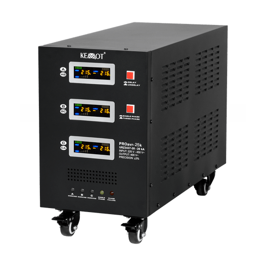 PROAVR-25K Automatische Driefasige Spanningsstabilisator – 25.000 VA (25 kVA), ±3% Nauwkeurigheid, Professionele Industriële Spanningsregelaar