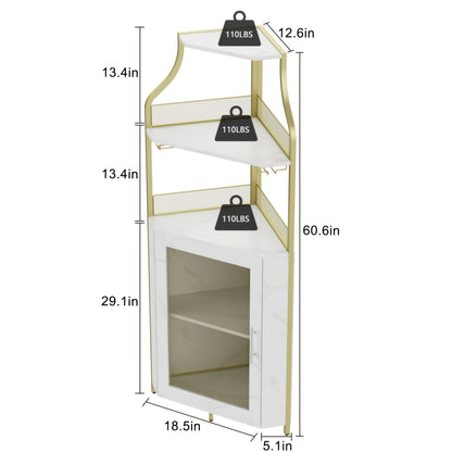 Barkast – Wijnkast – Drankkast – Buffetkast – Opbergkast – Hoekontwerp – Glazenrek – Mesh Deur – Zonder Hout – Stabiel & Compact