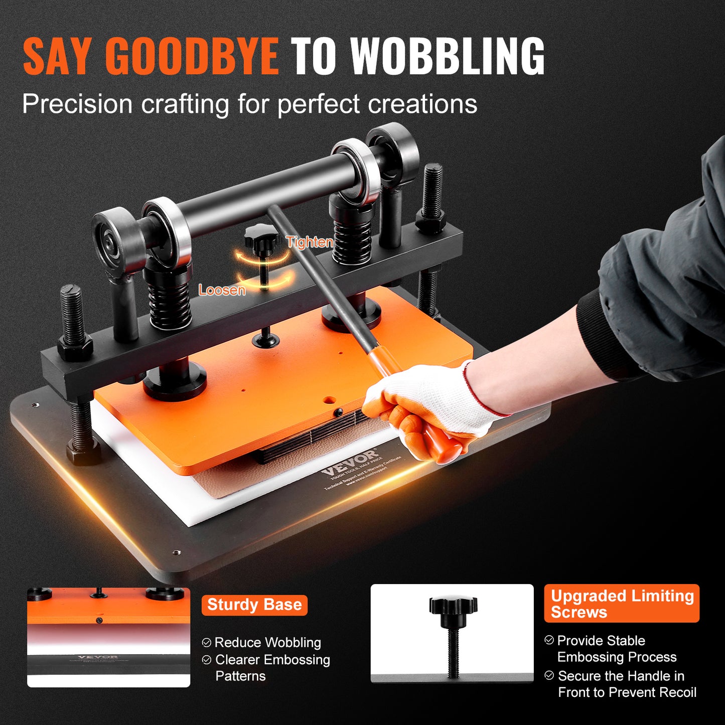 Leer snijmachine – Leidersnijder – Embossingmachine – Ponsmachine – Snijpers – Handmatige bediening – 36 x 25,9 cm werkoppervlakte – 1,5 ton draagvermogen