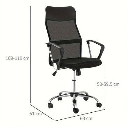 Bureaustoel – Ergonomische Stoel – Kantoorstoel – Office Chair – Verstelbare Stoel – Ademend Mesh – Verstelbare Hoogte 48-58 cm – Maximaal Belastbaar 120 kg