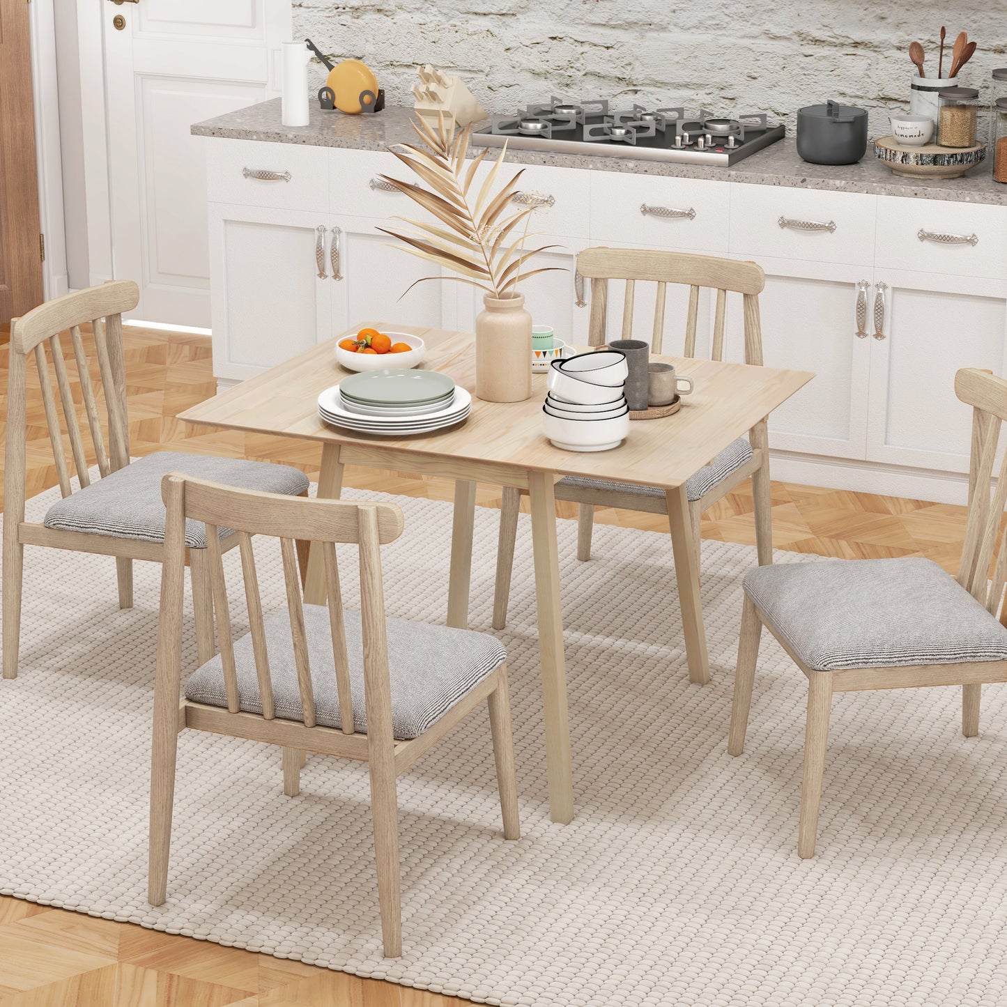 Uitklaptafel – Klaptafel – Inklapbare Tafel – Vouwtafel – Eettafel – Massief Grenenhout – 2 Uitklapbare Zijvlakken 110x86x75 cm