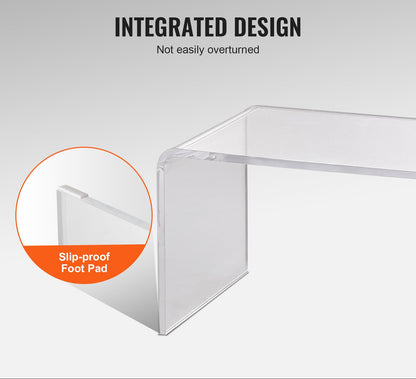 Acryl Bijzettafel – Sidetable – Salontafel – Bijzettafeltje – Eettafeltje – Transparant C-Vormig Design – Stevig 20 mm Acryl