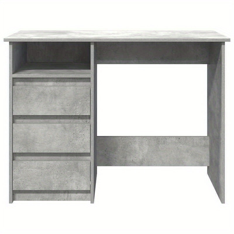 Modern Gray Engineered Wood Desk - 102x50x75cm, Concrete Gray Finish, Durable & Moisture-Resistant, Anti-Warpage, Ideal for Home Office, Study, or Bedroom
