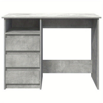 Modern Gray Engineered Wood Desk - 102x50x75cm, Concrete Gray Finish, Durable & Moisture-Resistant, Anti-Warpage, Ideal for Home Office, Study, or Bedroom