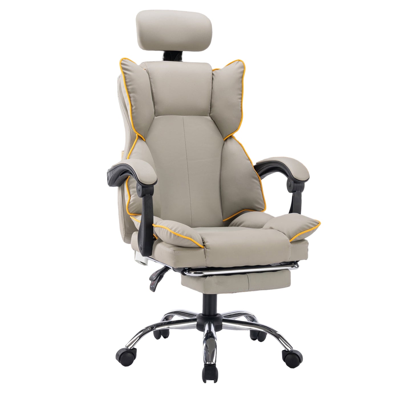 Bureaustoel – Office Chair – Draaistoel – Gamingstoel – Bureaustoelen – Ergonomisch – Met Voetensteun – Hoogwaardige Stalen Frame – Verstelbare Rugleuning – Khaki
