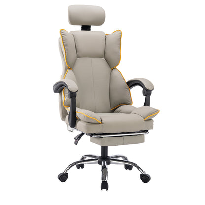 Bureaustoel – Office Chair – Draaistoel – Gamingstoel – Bureaustoelen – Ergonomisch – Met Voetensteun – Hoogwaardige Stalen Frame – Verstelbare Rugleuning – Khaki